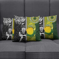 Rugby New Zealand and South Africa Pillow Cover Greatest Rivalry Silver Fern and Antelope