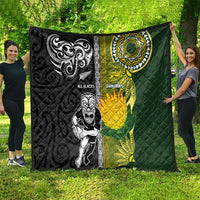 Rugby New Zealand and South Africa Quilt Greatest Rivalry Silver Fern and Antelope