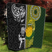 Rugby New Zealand and South Africa Quilt Greatest Rivalry Silver Fern and Antelope