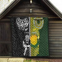 Rugby New Zealand and South Africa Quilt Greatest Rivalry Silver Fern and Antelope