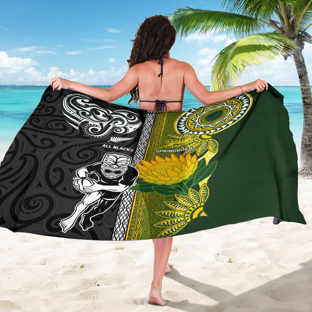 Rugby New Zealand and South Africa Sarong Greatest Rivalry Silver Fern and Antelope