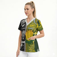 Custom Rugby New Zealand and South Africa Scrub Top Greatest Rivalry Silver Fern and Antelope