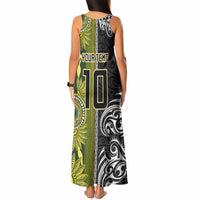 Custom Rugby New Zealand and South Africa Tank Maxi Dress Greatest Rivalry Silver Fern and Antelope