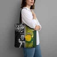Rugby New Zealand and South Africa Tote Bag Greatest Rivalry Silver Fern and Antelope