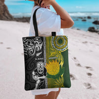 Rugby New Zealand and South Africa Tote Bag Greatest Rivalry Silver Fern and Antelope