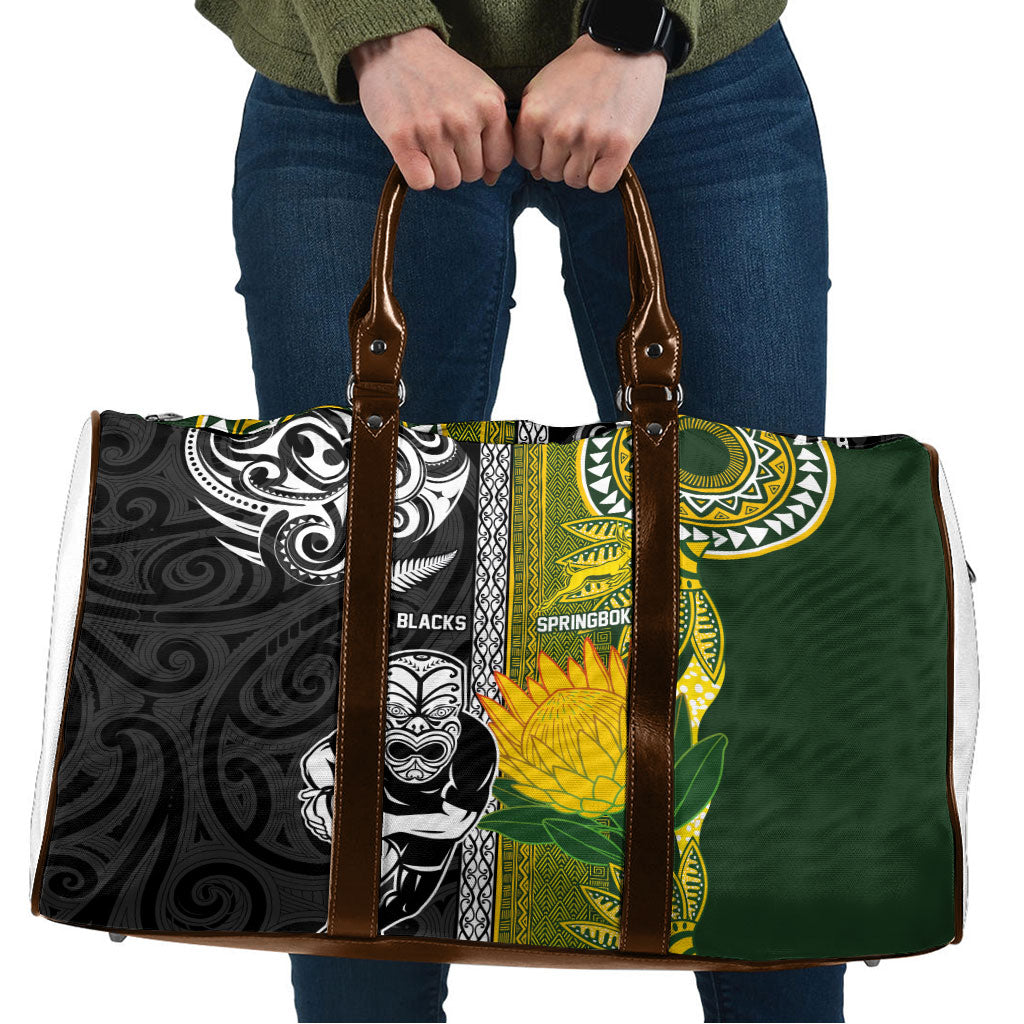 Rugby New Zealand and South Africa Travel Bag Greatest Rivalry Silver Fern and Antelope