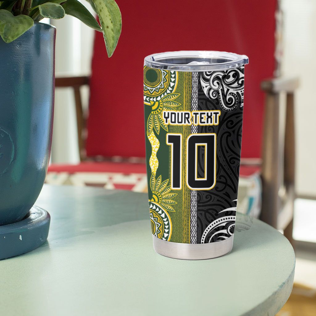 Custom Rugby New Zealand and South Africa Tumbler Cup Greatest Rivalry Silver Fern and Antelope