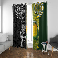 Rugby New Zealand and South Africa Window Curtain Greatest Rivalry Silver Fern and Antelope
