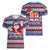 fiji-christmas-women-v-neck-t-shirt-fijian-santa-and-coat-of-arms-mix-tapa-pattern-striped-style