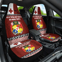 Tongan Culture Car Seat Cover Ngatu Art Tattoo and Emblem of Tonga LT03 One Size Red - Polynesian Pride