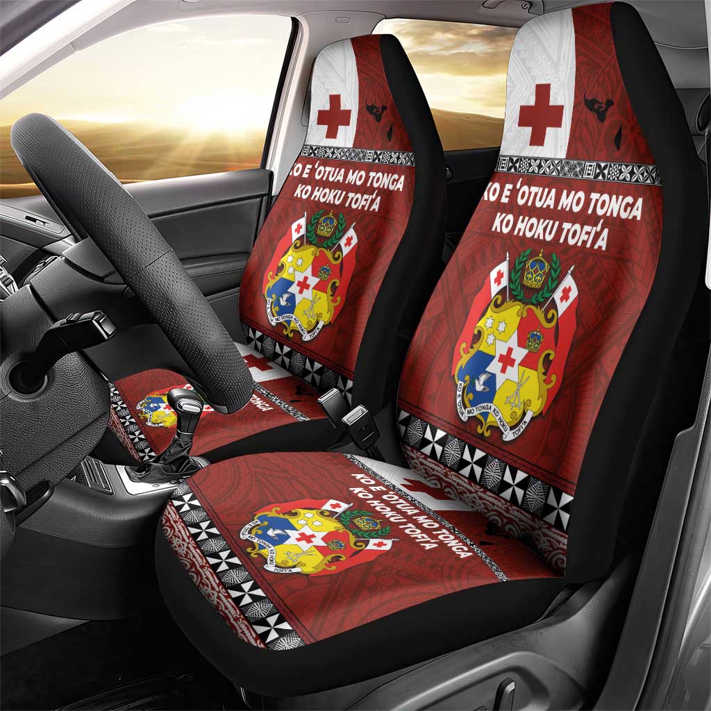 Tongan Culture Car Seat Cover Ngatu Art Tattoo and Emblem of Tonga LT03 - Polynesian Pride