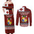 Tongan Culture Couples Matching Off Shoulder Maxi Dress and Long Sleeve Button Shirt Ngatu Art Tattoo and Emblem of Tonga