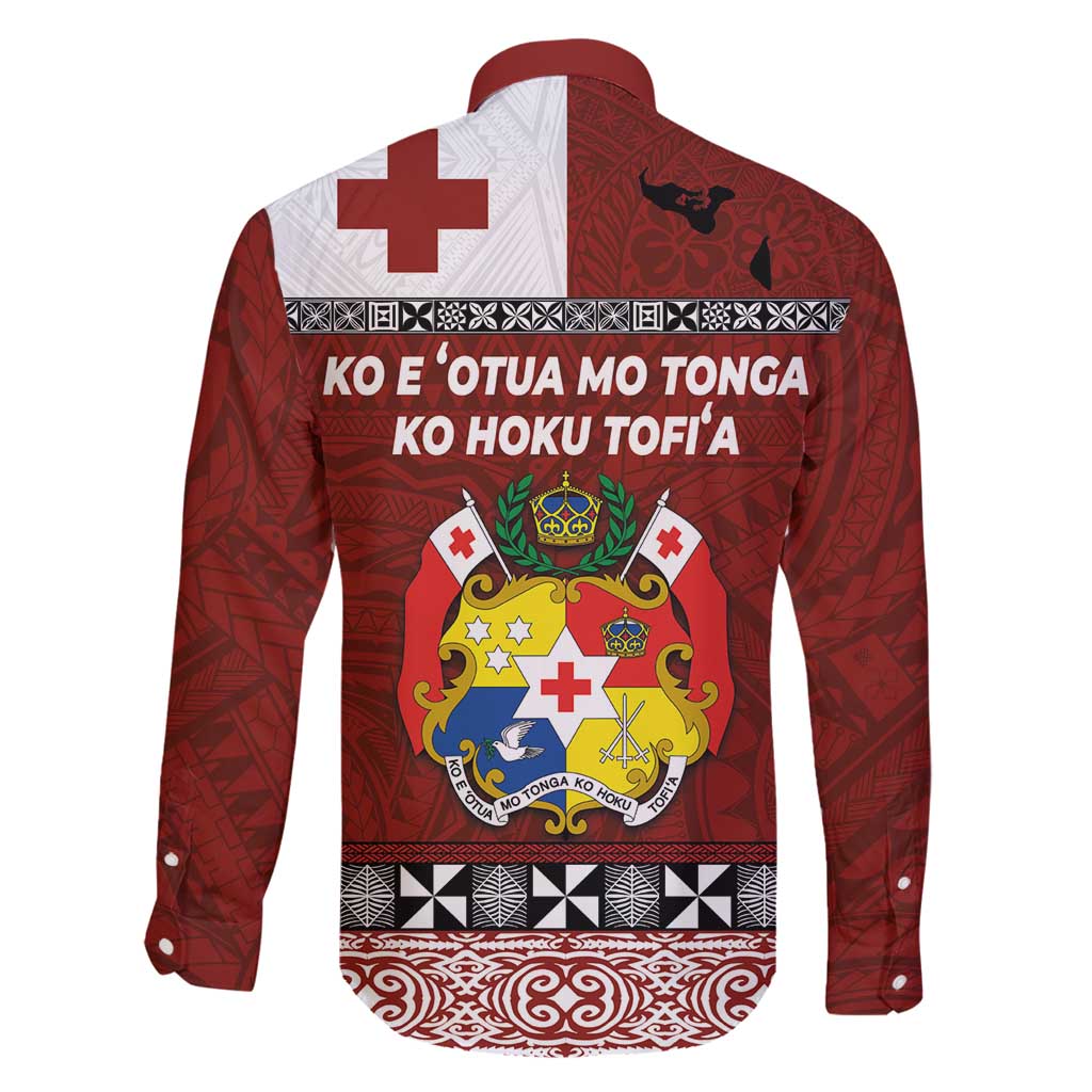 Tongan Culture Family Matching Long Sleeve Bodycon Dress and Hawaiian Shirt Ngatu Art Tattoo and Emblem of Tonga LT03 - Polynesian Pride