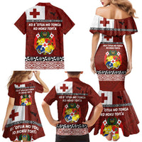 Tongan Culture Family Matching Mermaid Dress and Hawaiian Shirt Ngatu Art Tattoo and Emblem of Tonga