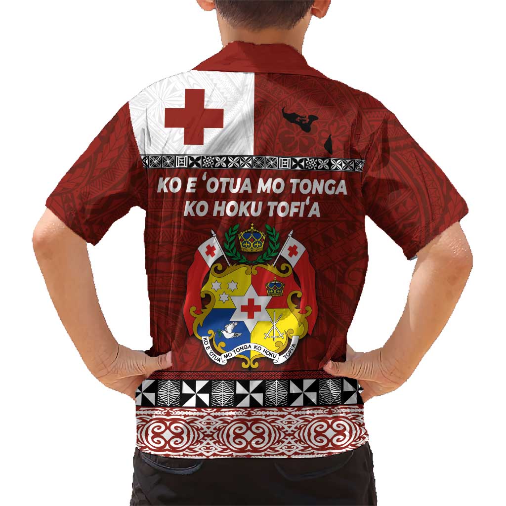 Tongan Culture Family Matching Short Sleeve Bodycon Dress and Hawaiian Shirt Ngatu Art Tattoo and Emblem of Tonga LT03 - Polynesian Pride