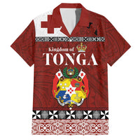 Tongan Culture Family Matching Short Sleeve Bodycon Dress and Hawaiian Shirt Ngatu Art Tattoo and Emblem of Tonga LT03 Dad's Shirt - Short Sleeve Red - Polynesian Pride
