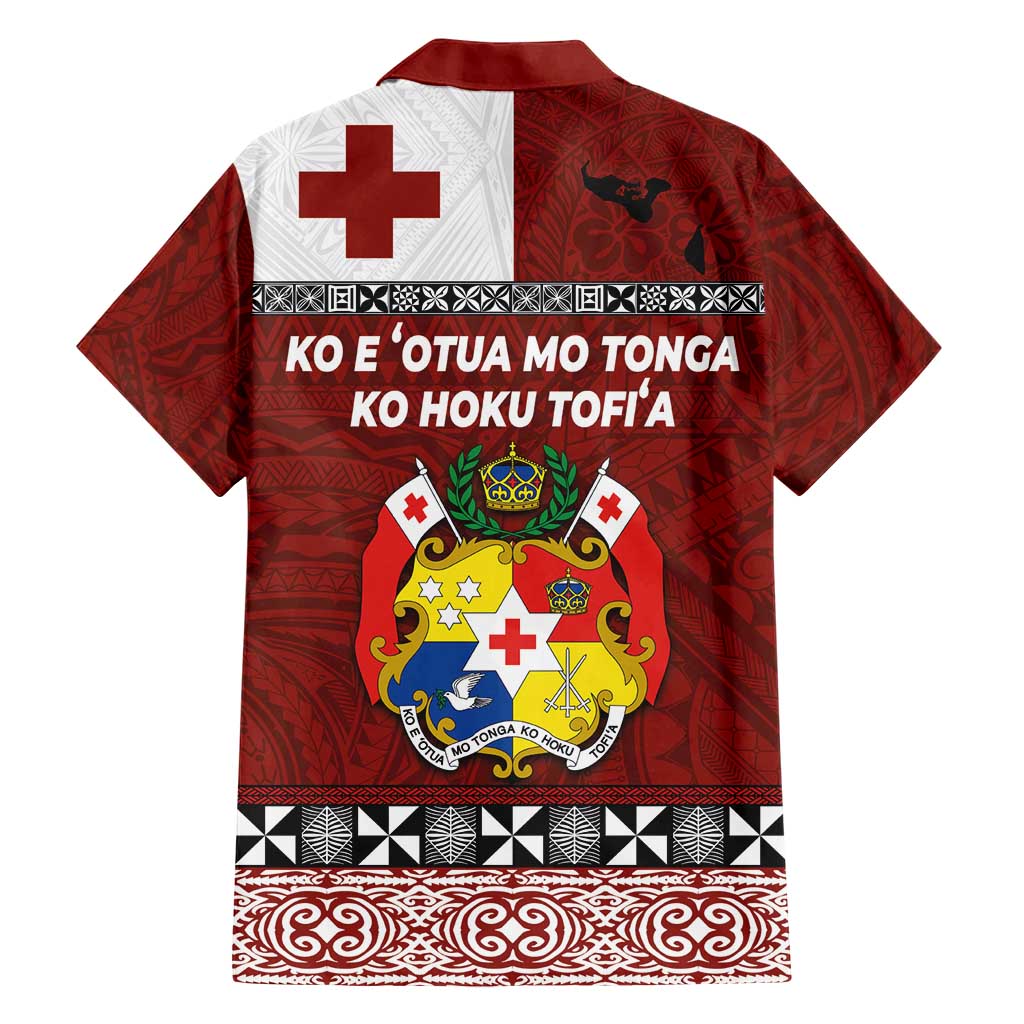 Tongan Culture Family Matching Short Sleeve Bodycon Dress and Hawaiian Shirt Ngatu Art Tattoo and Emblem of Tonga LT03 - Polynesian Pride