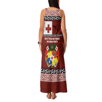 Tongan Culture Family Matching Tank Maxi Dress and Hawaiian Shirt Ngatu Art Tattoo and Emblem of Tonga
