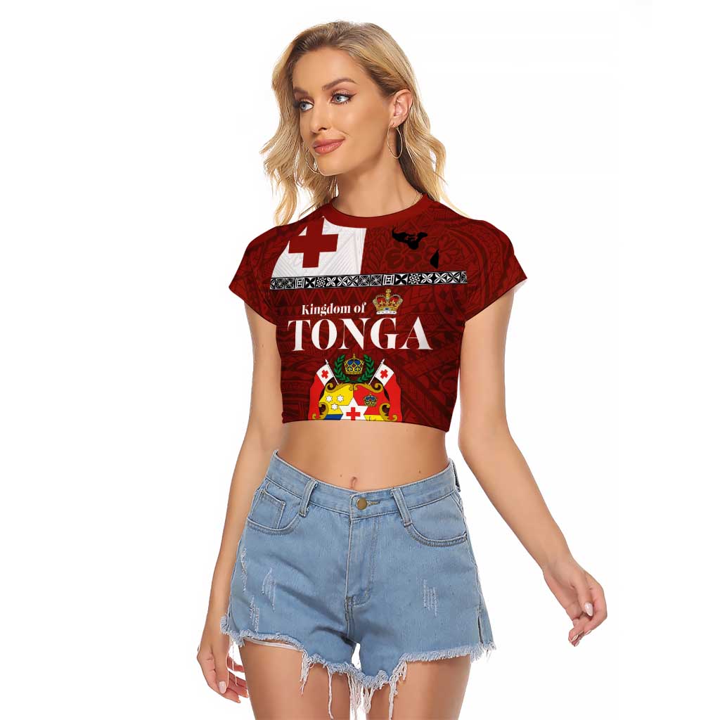 Tongan Culture Raglan Cropped T Shirt Ngatu Art Tattoo and Emblem of Tonga