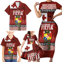 Tongan Christmas Family Matching Short Sleeve Bodycon Dress and Hawaiian Shirt Kilisimasi Fiefia with Ngatu Art Tattoo LT03 - Polynesian Pride