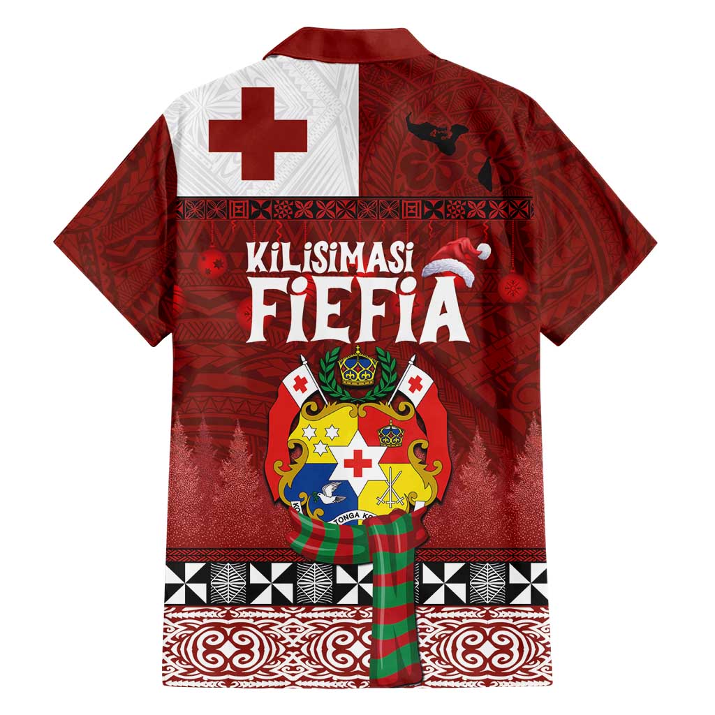 Tongan Christmas Family Matching Short Sleeve Bodycon Dress and Hawaiian Shirt Kilisimasi Fiefia with Ngatu Art Tattoo LT03 - Polynesian Pride