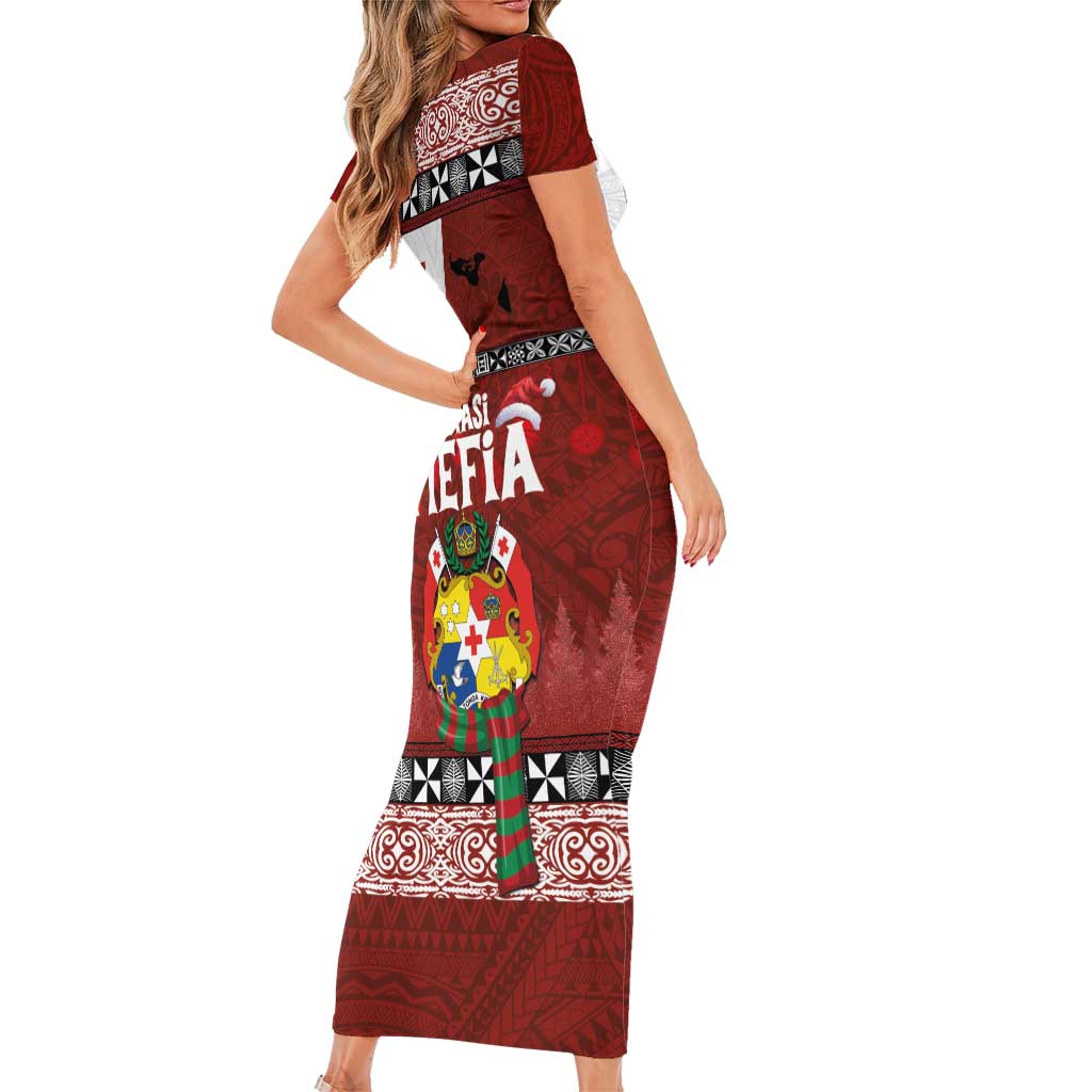 Tongan Christmas Family Matching Short Sleeve Bodycon Dress and Hawaiian Shirt Kilisimasi Fiefia with Ngatu Art Tattoo LT03 - Polynesian Pride