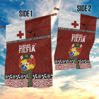 Tongan Christmas Garden Flag Kilisimasi Fiefia with Ngatu Art Tattoo
