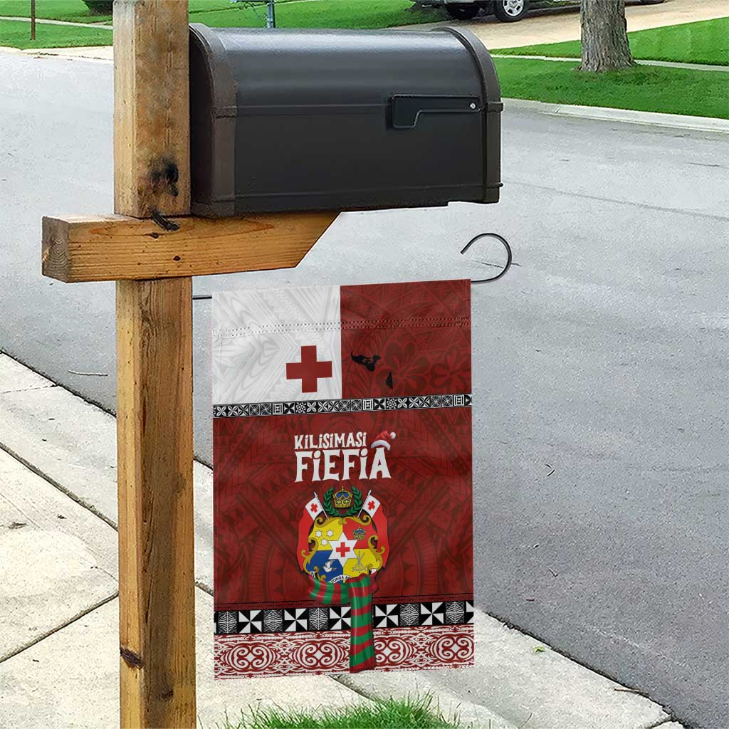 Tongan Christmas Garden Flag Kilisimasi Fiefia with Ngatu Art Tattoo