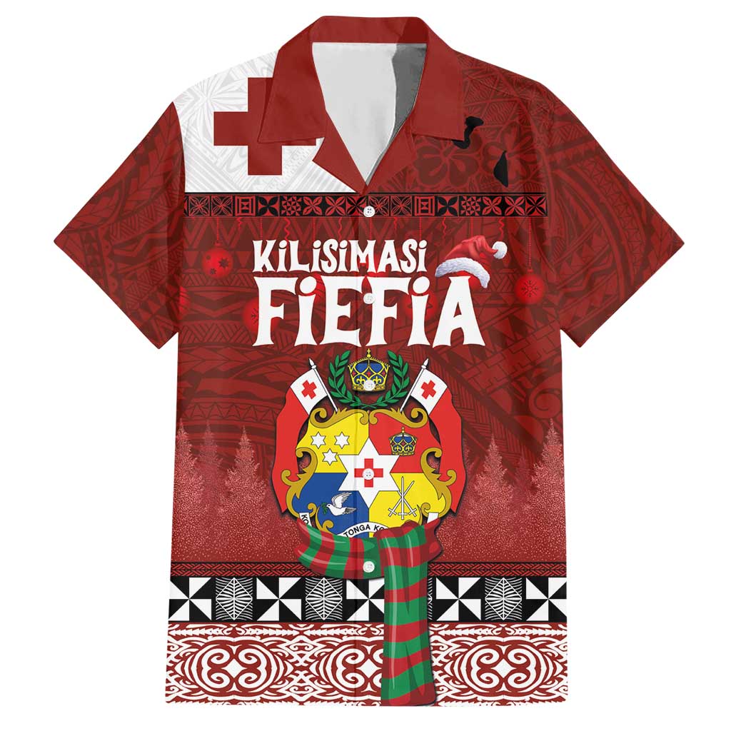 Tongan Christmas Hawaiian Shirt Kilisimasi Fiefia with Ngatu Art Tattoo