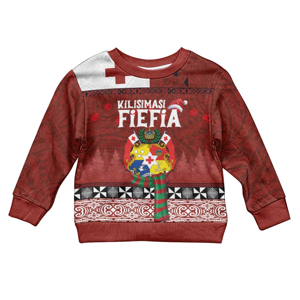 Tongan Christmas Kid Ugly Christmas Sweater Kilisimasi Fiefia with Ngatu Art Tattoo