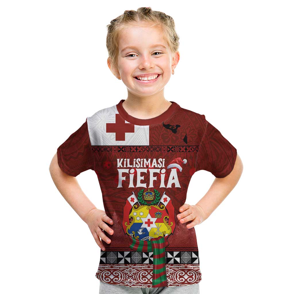 Tongan Christmas Kid T Shirt Kilisimasi Fiefia with Ngatu Art Tattoo