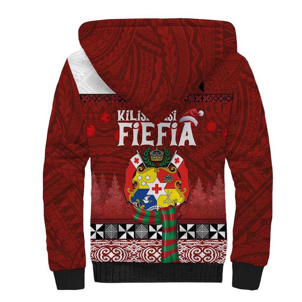 Tongan Christmas Sherpa Hoodie Kilisimasi Fiefia with Ngatu Art Tattoo