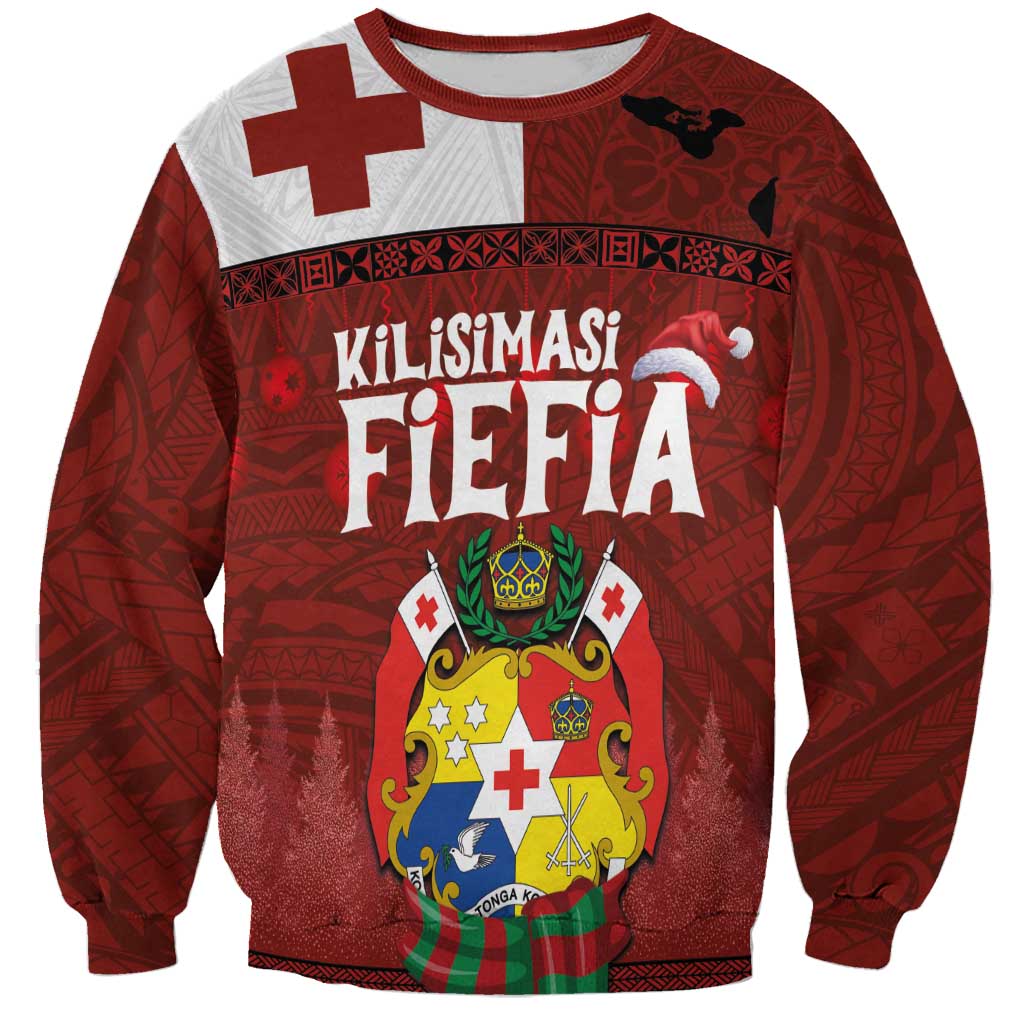 Tongan Christmas Sweatshirt Kilisimasi Fiefia with Ngatu Art Tattoo