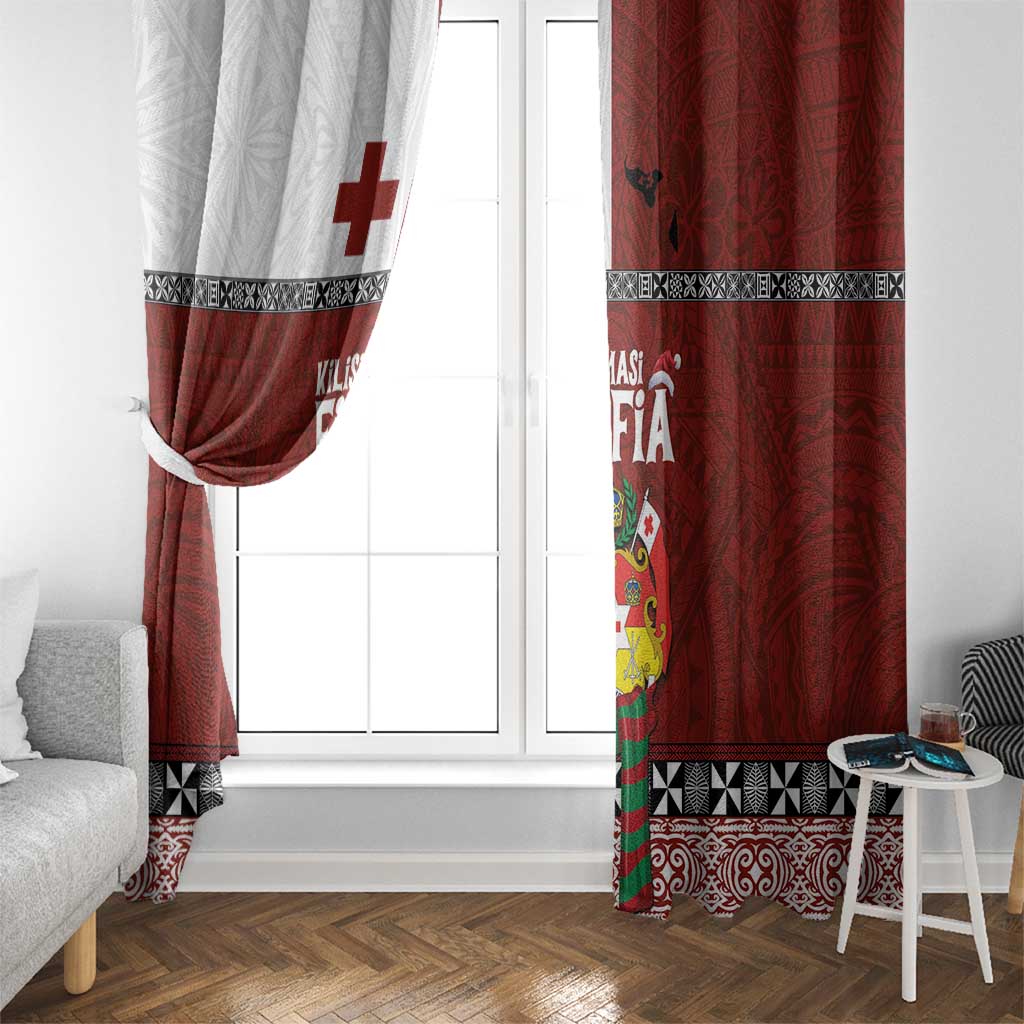 Tongan Christmas Window Curtain Kilisimasi Fiefia with Ngatu Art Tattoo