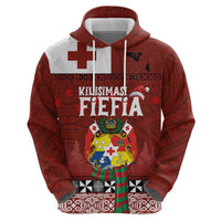 Tongan Christmas Zip Hoodie Kilisimasi Fiefia with Ngatu Art Tattoo LT03 - Polynesian Pride