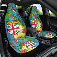Fijians Iguana Tagimoucia Christmas Car Seat Cover Christmas Palm Tree and Hibiscus