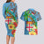 Fijians Iguana Tagimoucia Christmas Couples Matching Long Sleeve Bodycon Dress and Hawaiian Shirt Christmas Palm Tree and Hibiscus