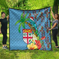 Fijians Iguana Tagimoucia Christmas Quilt Christmas Palm Tree and Hibiscus