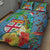 Fijians Iguana Tagimoucia Christmas Quilt Bed Set Christmas Palm Tree and Hibiscus