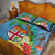 Fijians Iguana Tagimoucia Christmas Quilt Bed Set Christmas Palm Tree and Hibiscus