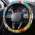 Fijians Iguana Tagimoucia Christmas Steering Wheel Cover Christmas Palm Tree and Hibiscus