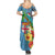 Fijians Iguana Tagimoucia Christmas Summer Maxi Dress Christmas Palm Tree and Hibiscus