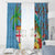 Fijians Iguana Tagimoucia Christmas Window Curtain Christmas Palm Tree and Hibiscus