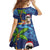 The Funny Santa Wears Sulu Christmas Family Matching Off Shoulder Short Dress and Hawaiian Shirt Fijian Christmas Palm Tree With Masi Art Tattoo