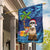 The Funny Santa Wears Sulu Christmas Garden Flag Fijian Christmas Palm Tree With Masi Art Tattoo