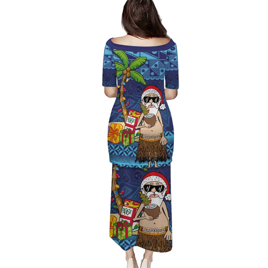 The Funny Santa Wears Sulu Christmas Puletasi Fijian Christmas Palm Tree With Masi Art Tattoo