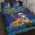 The Funny Santa Wears Sulu Christmas Quilt Bed Set Fijian Christmas Palm Tree With Masi Art Tattoo