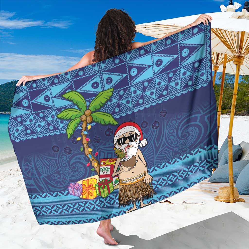 The Funny Santa Wears Sulu Christmas Sarong Fijian Christmas Palm Tree With Masi Art Tattoo