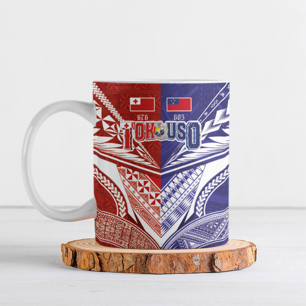 Custom Tokouso Tonga Samoa Ceramic Mug Ngatu and Tatau Motif Sporty Style