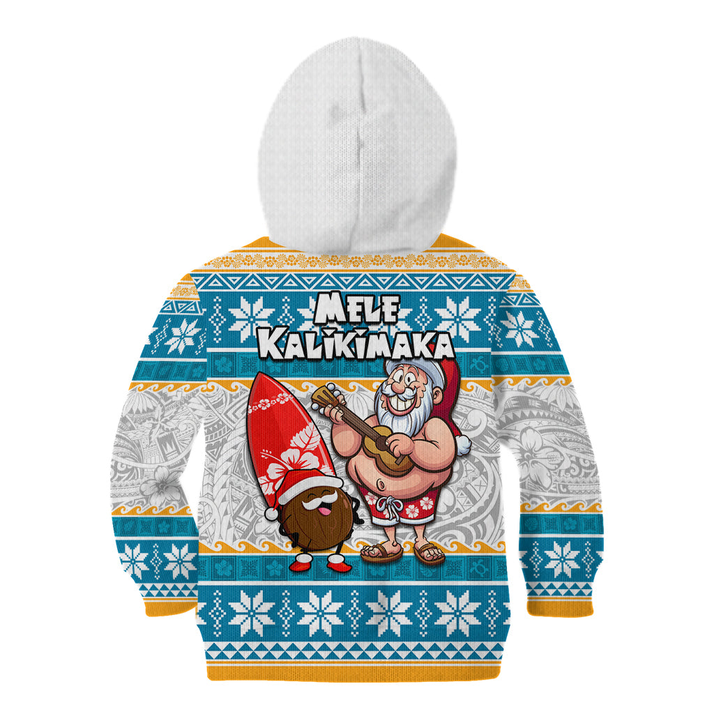 Hawaii Mele Kalikimaka Kid Hoodie Funny Santa and Coconut Mix Kakau Pattern LT03 - Polynesian Pride